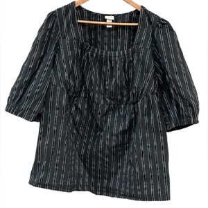 Venezia Black and White Striped Baby Doll Style Women’s Blouse Size 18/20